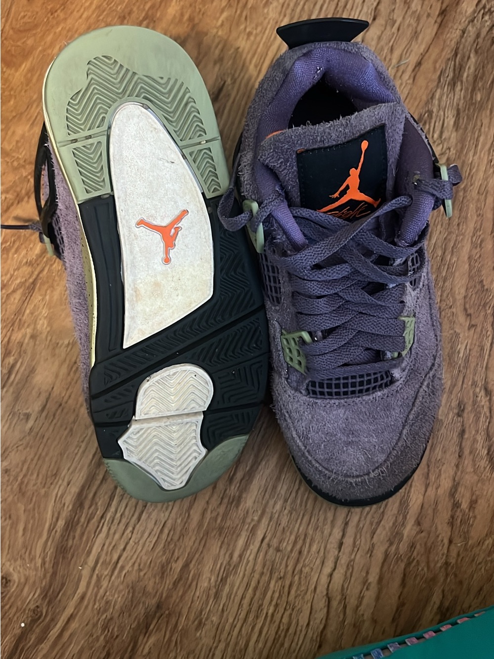Jordan Kids Purple Suede Sneakers with Orange Jumpman